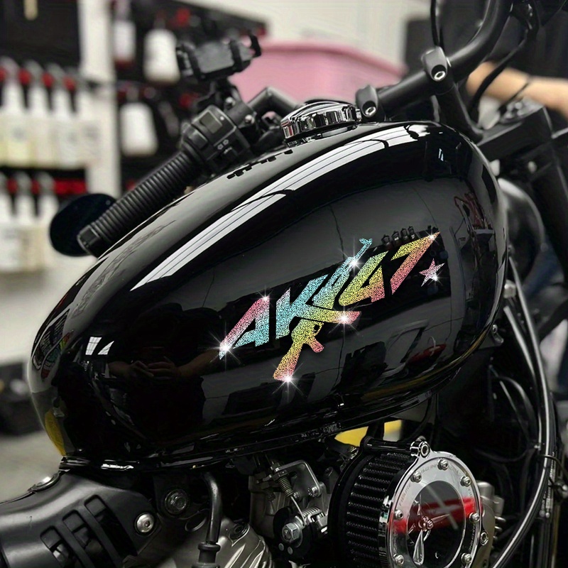 Glitter Vinyl Roll - İmitasyon Elmas Simli AK47 Motosiklet Çıkartması