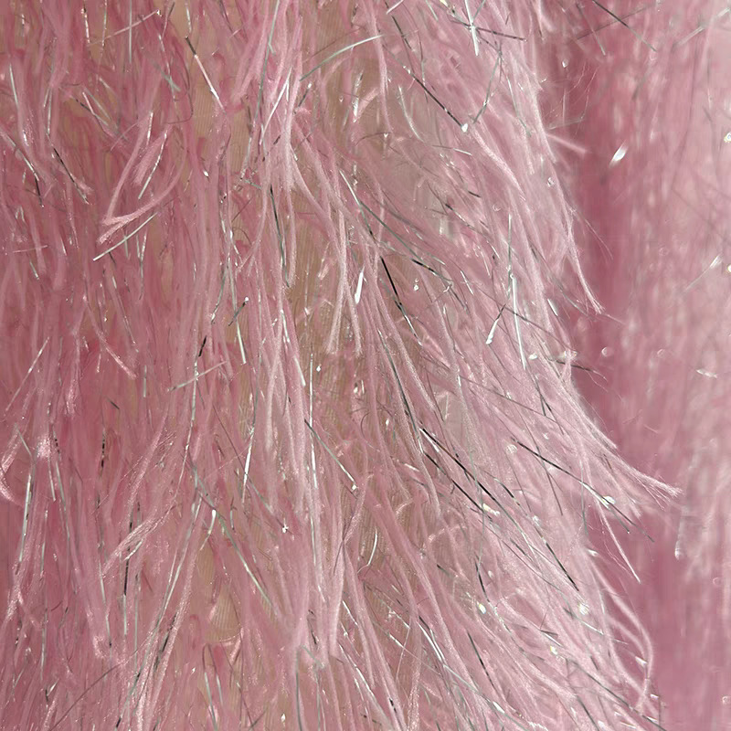 Crystal Mesh Fabric - 140Cm genişliğinde Altın Düzenli Saçaklı Tüy